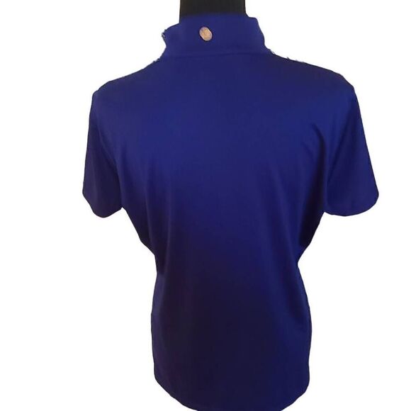 NWT EP Pro Womens Short Sleeve Exploded Dash Stripe Print Zip Golf Polo Top L - Picture 4 of 13